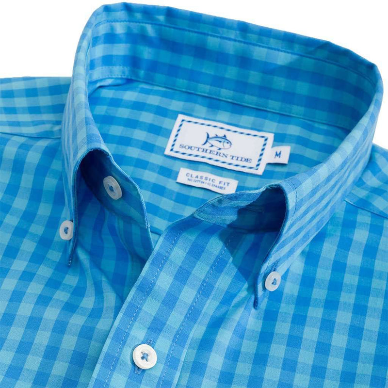 Getaway Gingham Sport Shirt in Marina by Southern Tide - Country Club Prep