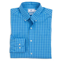 Getaway Gingham Sport Shirt in Marina by Southern Tide - Country Club Prep