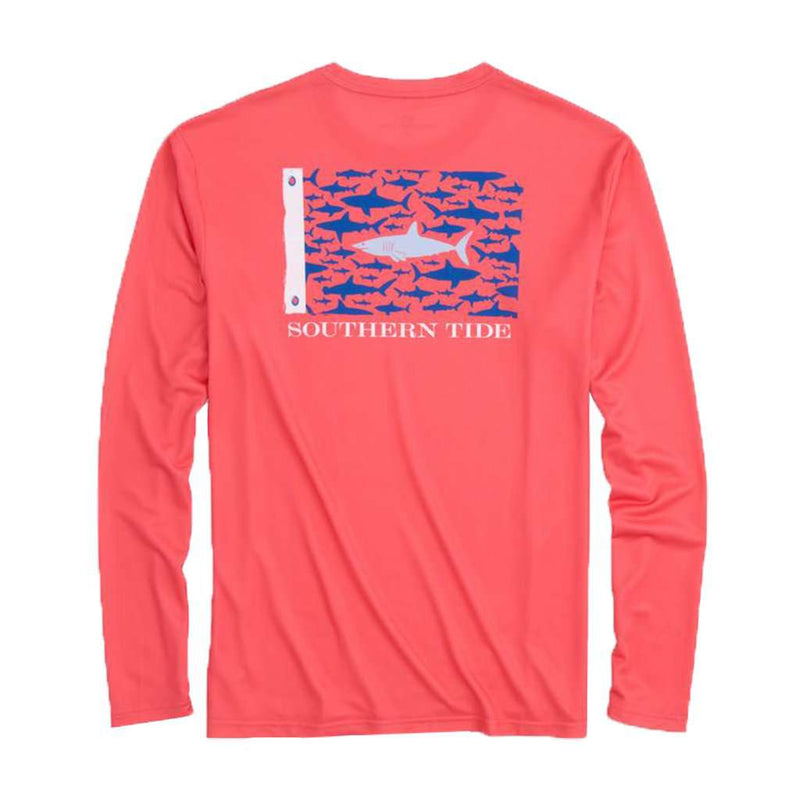 Great White Fish Flag Long Sleeve Performance T-Shirt by Southern Tide - Country Club Prep