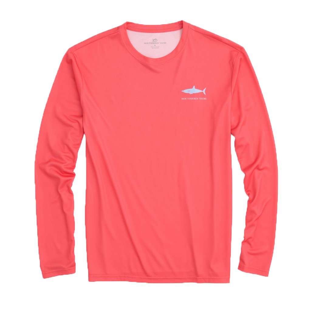 Great White Fish Flag Long Sleeve Performance T-Shirt by Southern Tide - Country Club Prep