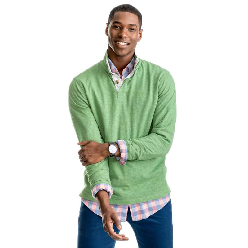 Heathered Gulf Stream Lightweight Pullover in Bay Leaf Green by Southern Tide - Country Club Prep