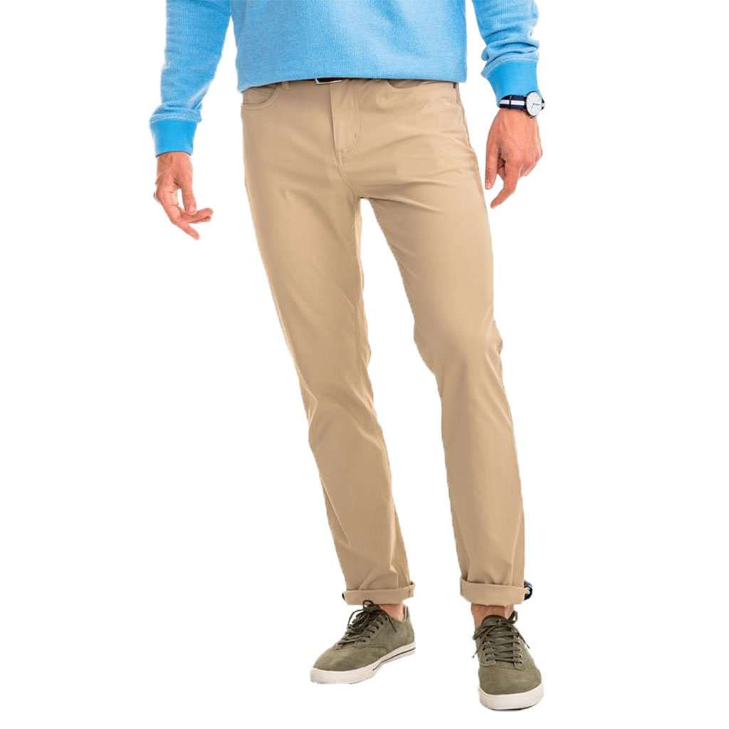 Intercoastal Performance Pant in Sandstone Khaki by Southern Tide - Country Club Prep