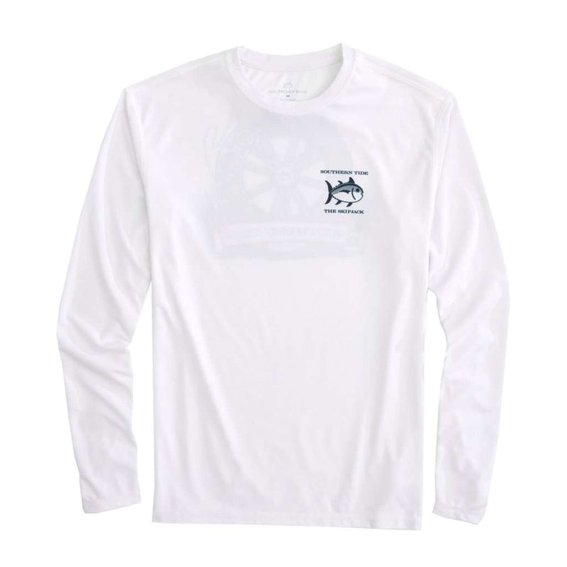 Keep it Reel Long Sleeve Performance T-Shirt in Classic White by Southern Tide - Country Club Prep