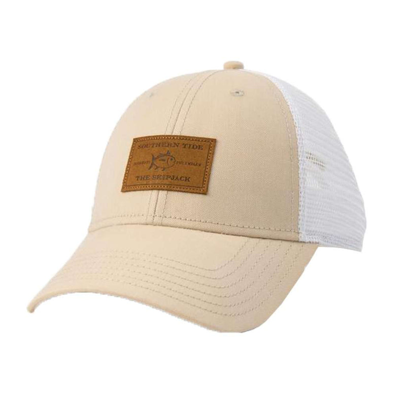 Leather Patch Oxford Trucker Hat by Southern Tide - Country Club Prep