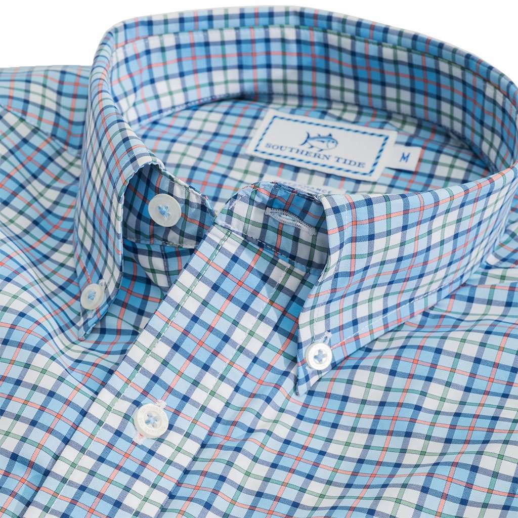 Linville Plaid Intercoastal Performance Shirt in Ocean Channel by Southern Tide - Country Club Prep