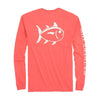 Long Sleeve Distressed Outline Skipjack T-Shirt in Sea Coral by Southern Tide - Country Club Prep