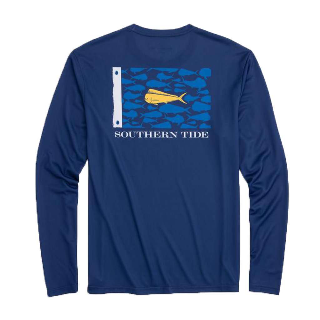 Mahi Mahi Fish Flag Long Sleeve Performance T-Shirt by Southern Tide - Country Club Prep