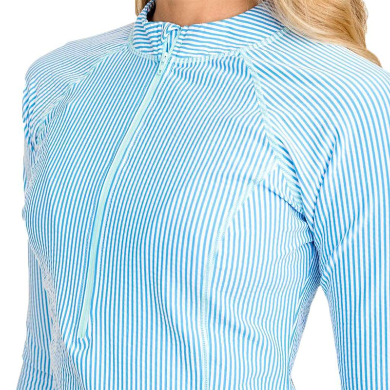 Marina Seersucker Rashguard by Southern Tide - Country Club Prep