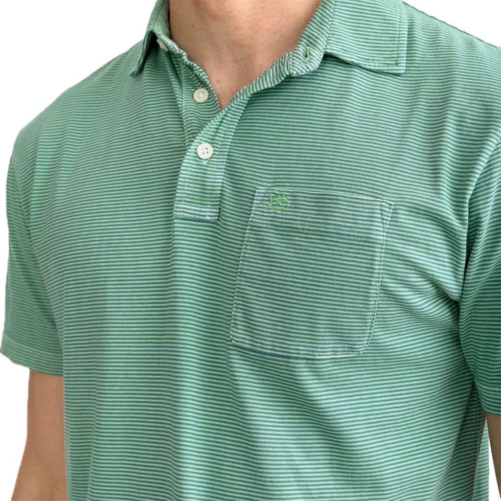 Micro Stripe Island Road Jersey Polo Shirt by Southern Tide - Country Club Prep