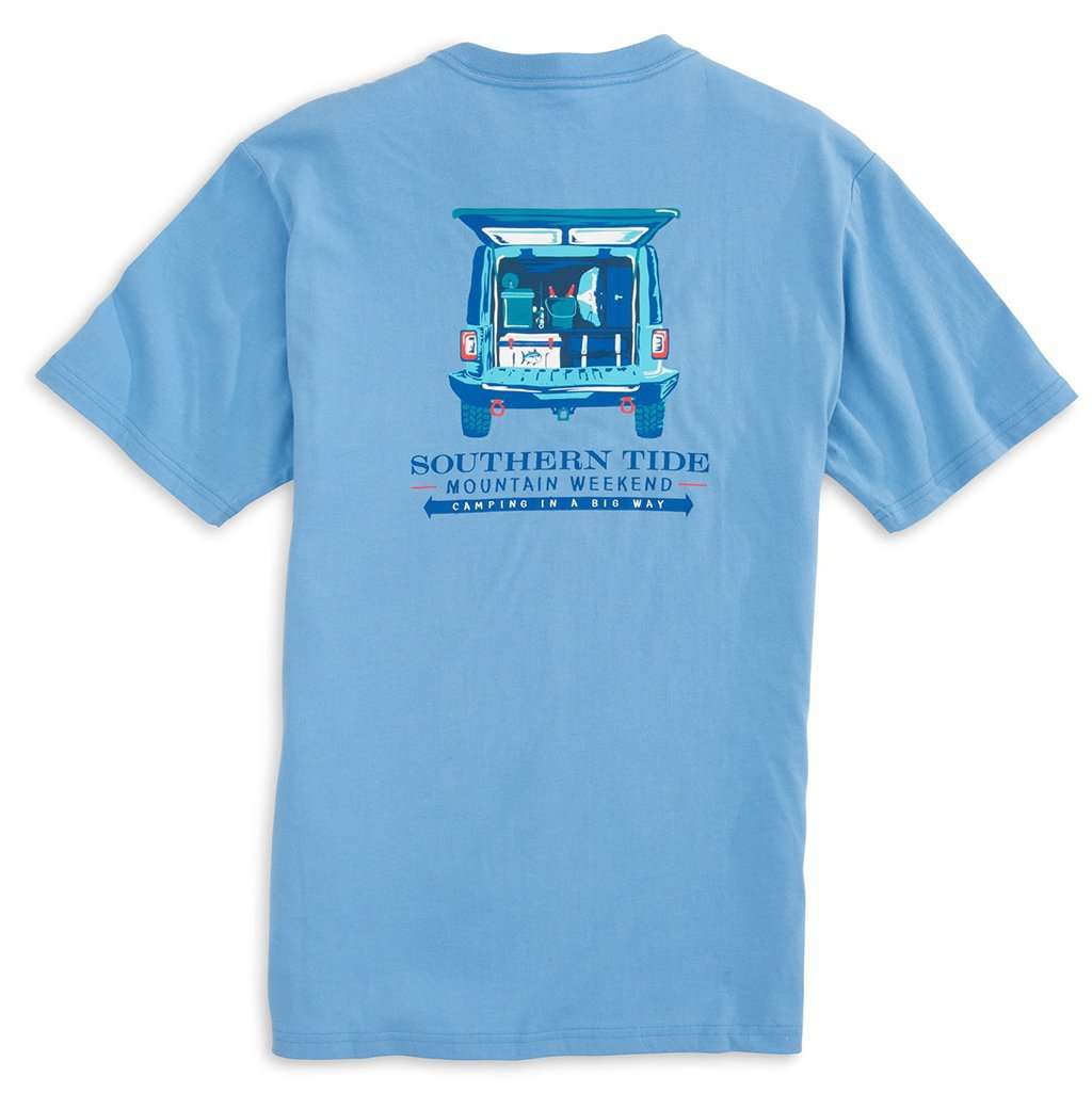 Mountain Weekend Camping T-Shirt in Ocean Channel by Southern Tide - Country Club Prep