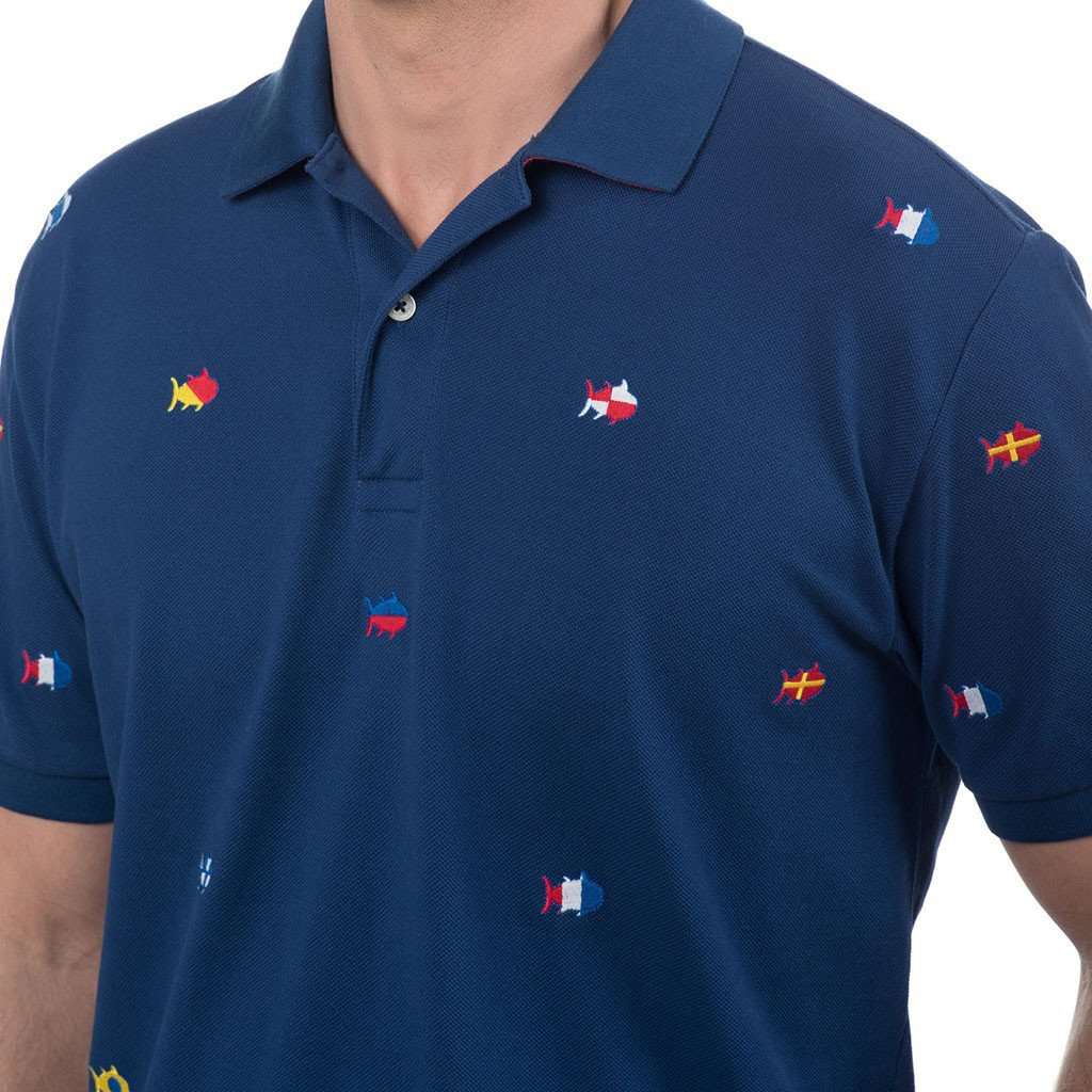Nautical Embroidered Skipjack Polo in Yacht Blue by Southern Tide - Country Club Prep