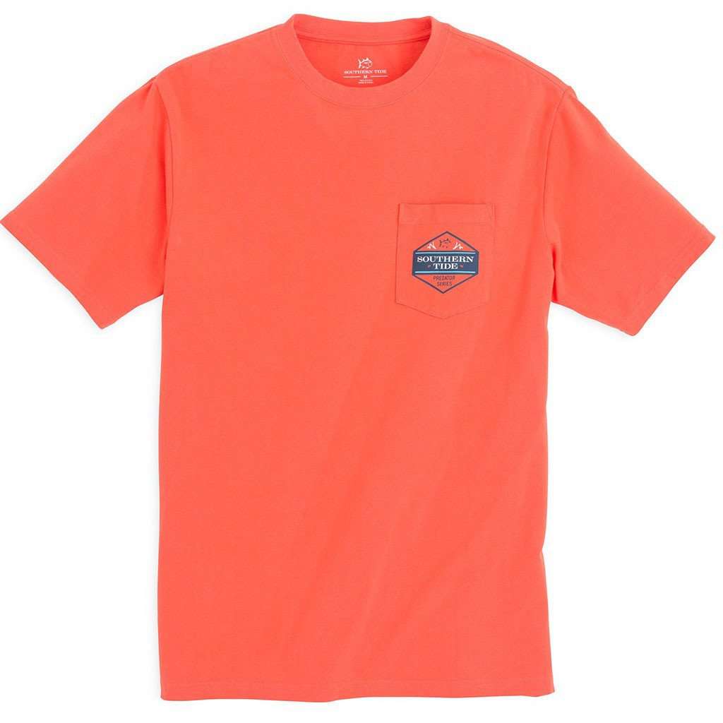 Predator Series Hammerhead Tee Shirt in Hot Coral by Southern Tide - Country Club Prep
