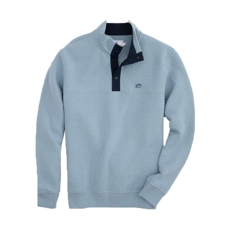 Prospect Quilted Pullover in Ash Blue by Southern Tide - Country Club Prep