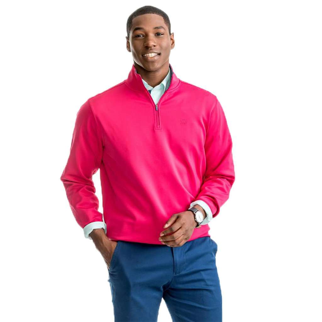 Riverbend Performance 1/4 Zip Pullover in Sangria by Southern Tide - Country Club Prep