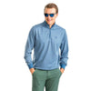 Riverbend Stripe Performance 1/4 Zip Pullover in Ash Blue by Southern Tide - Country Club Prep