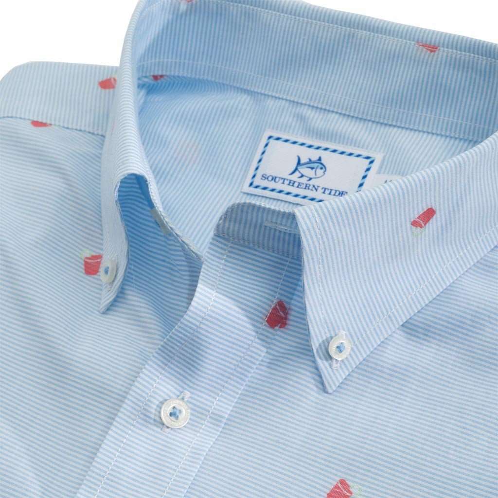 Rum Swizzle Short Sleeve Sport Shirt in Ocean Channel by Southern Tide - Country Club Prep