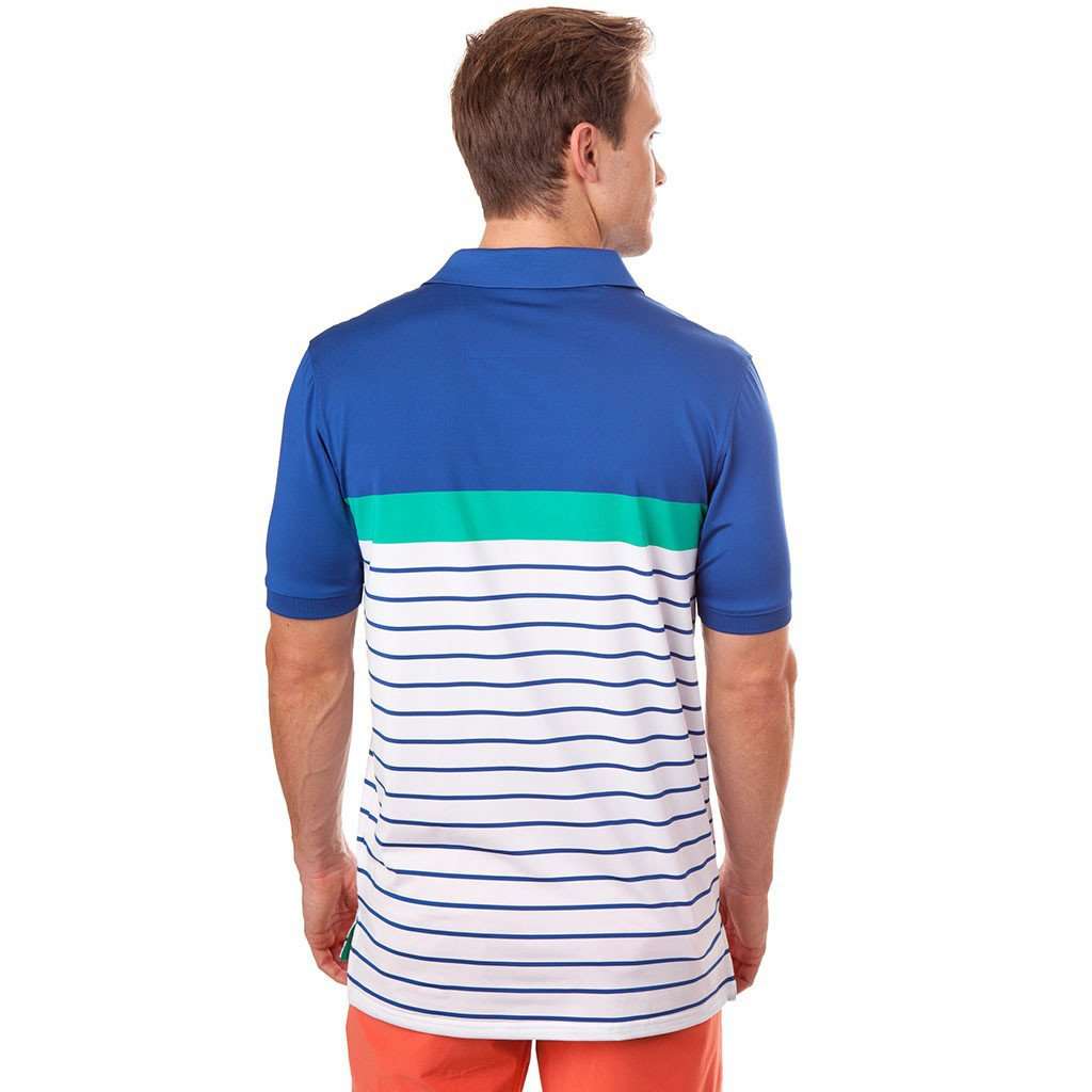 Ryder Stripe Performance Polo in Augusta Green by Southern Tide - Country Club Prep