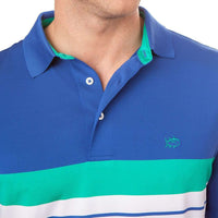 Ryder Stripe Performance Polo in Augusta Green by Southern Tide - Country Club Prep