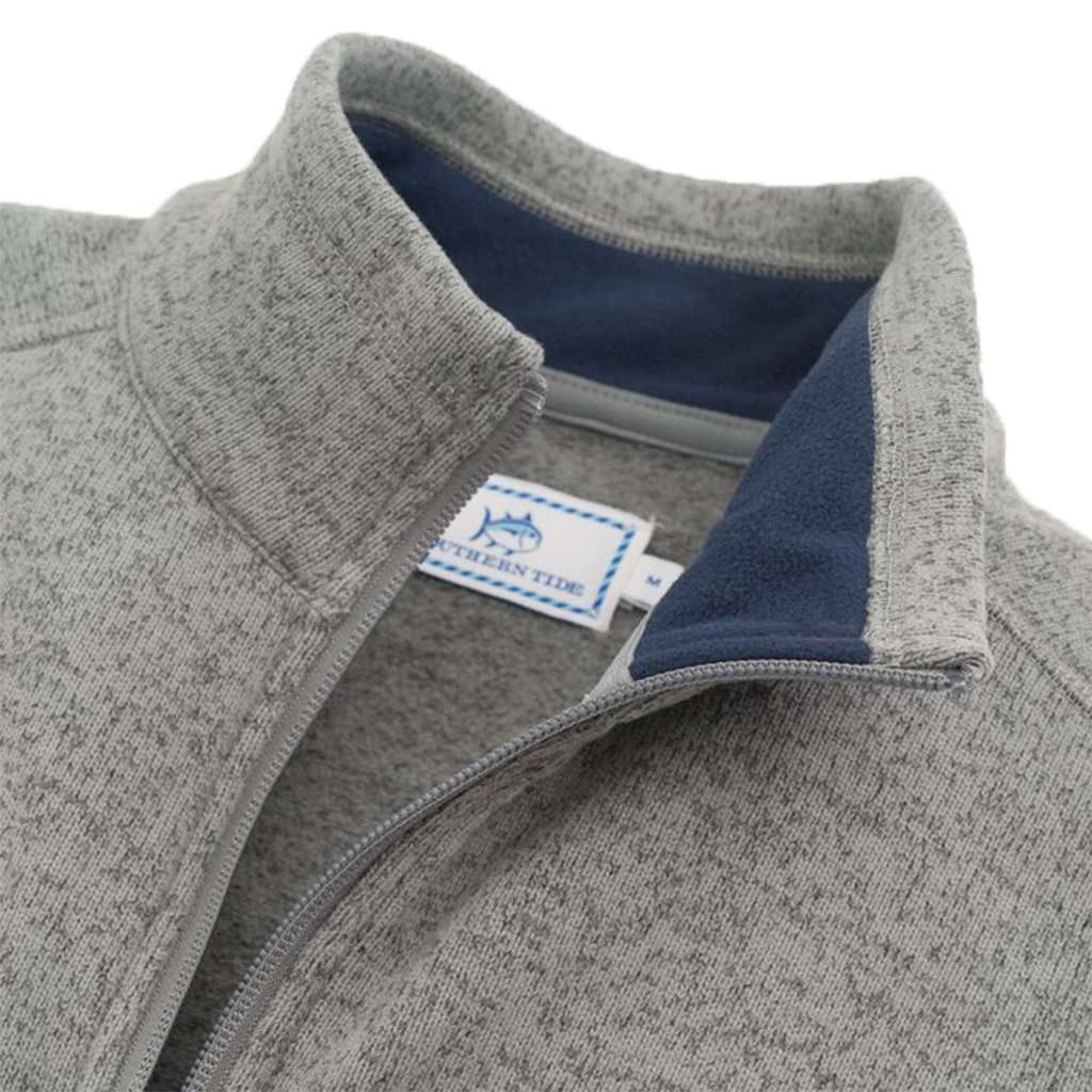 Samson Peak 1/4 Zip Sweater Fleece in Steel Grey by Southern Tide - Country Club Prep