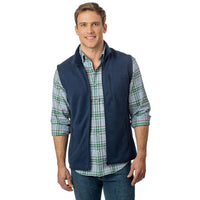 Samson Peak Sweater Fleece Vest in True Navy by Southern Tide - Country Club Prep