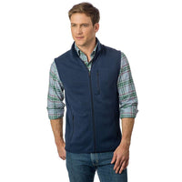 Samson Peak Sweater Fleece Vest in True Navy by Southern Tide - Country Club Prep