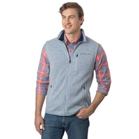 Samson Peak Sweater Fleece Vest in Tsunami Grey by Southern Tide - Country Club Prep