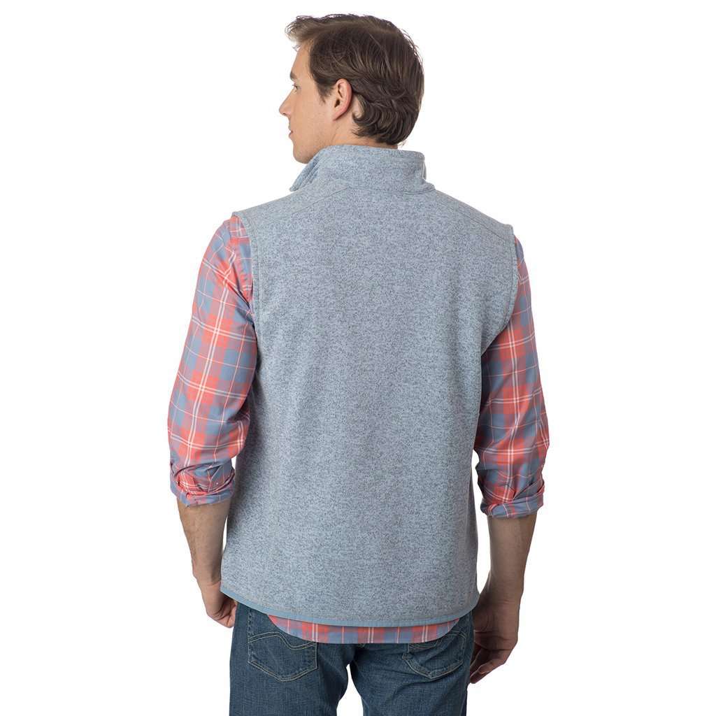 Samson Peak Sweater Fleece Vest in Tsunami Grey by Southern Tide - Country Club Prep