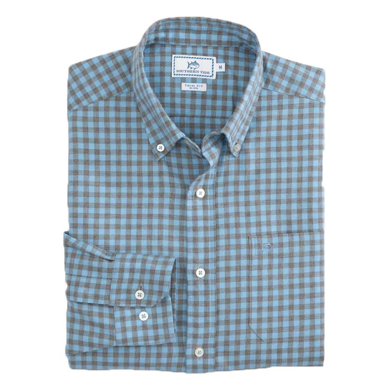 Sea Oak Gingham Sport Shirt in Ocean Channel by Southern Tide - Country Club Prep