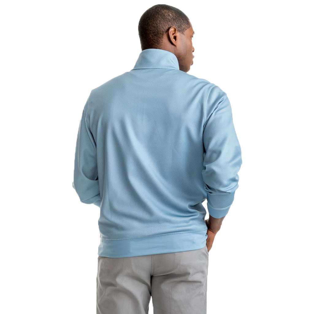 Shark Skin Performance 1/4 Zip Pullover in Ash Blue by Southern Tide - Country Club Prep