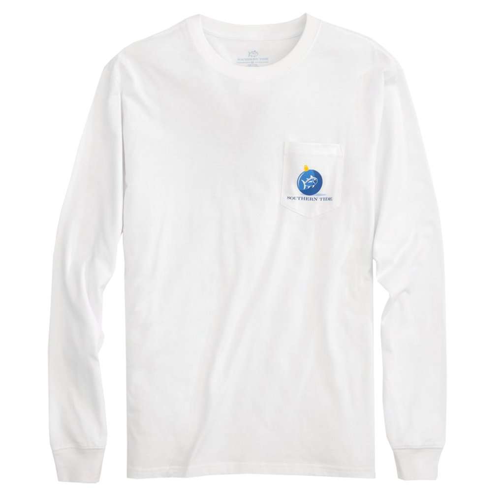 Skipjack Christmas Tree Long Sleeve T-Shirt in Classic White by Southern Tide - Country Club Prep