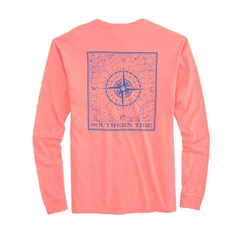 Southern Compass Long Sleeve T-Shirt in Shell Pink by Southern Tide - Country Club Prep