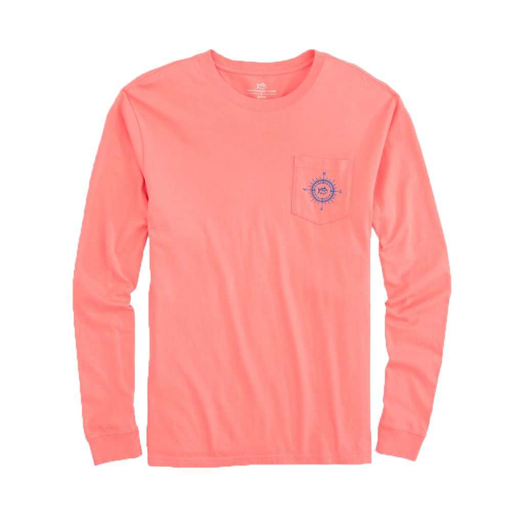 Southern Compass Long Sleeve T-Shirt in Shell Pink by Southern Tide - Country Club Prep