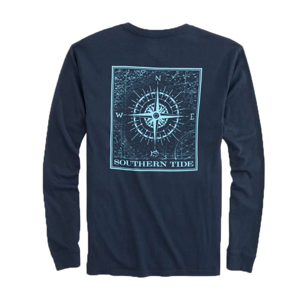 Southern Compass Long Sleeve T-Shirt in True Navy by Southern Tide - Country Club Prep