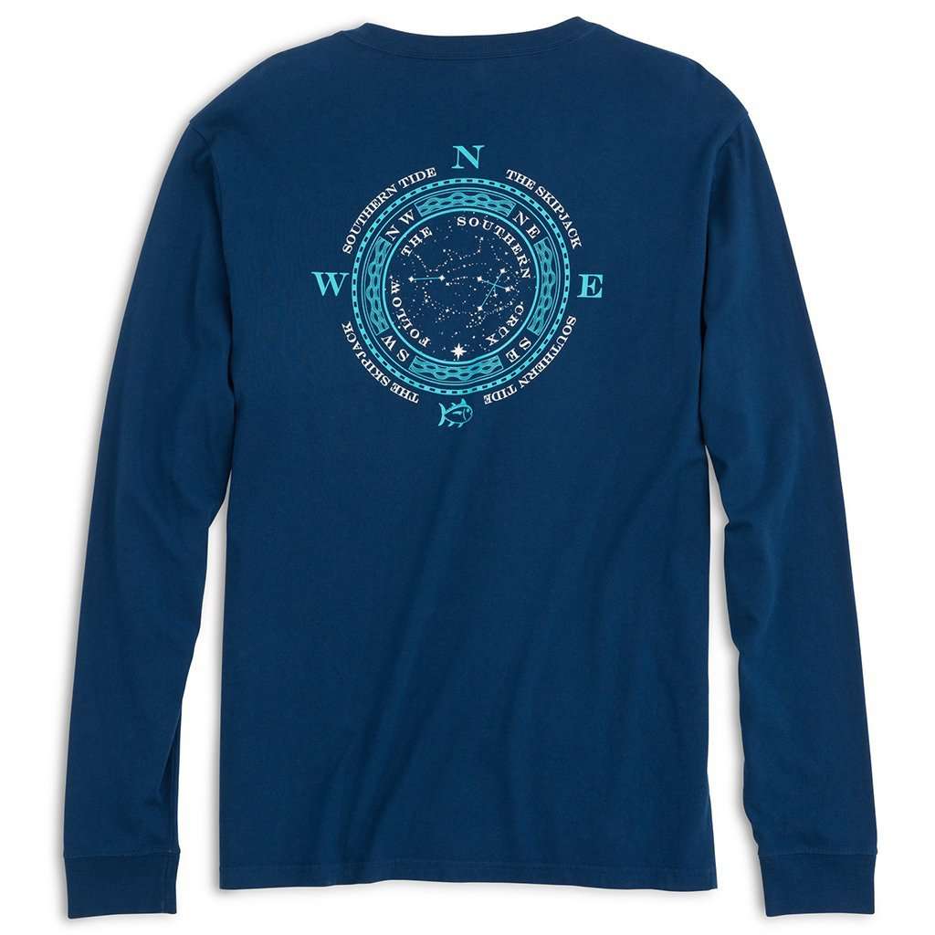 Southern Cross Long Sleeve T-Shirt in Yacht Blue by Southern Tide - Country Club Prep