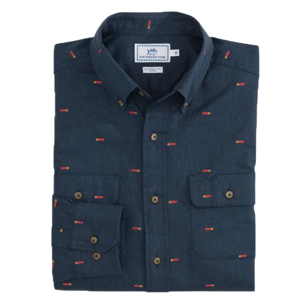Straight Shooter Workshirt in True Navy by Southern Tide - Country Club Prep