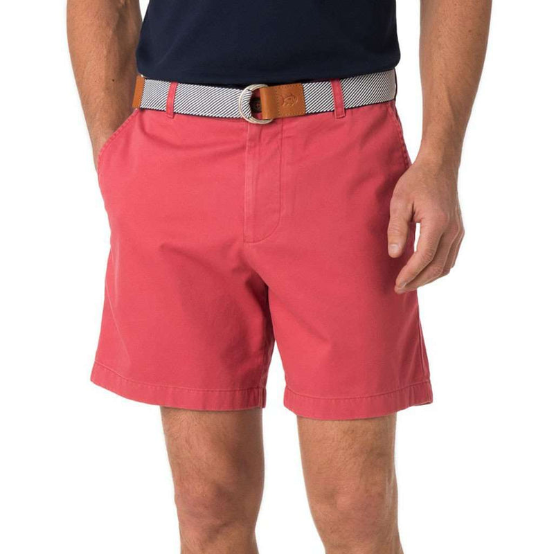 The 7" Skipjack Short in Charleston Red by Southern Tide - Country Club Prep