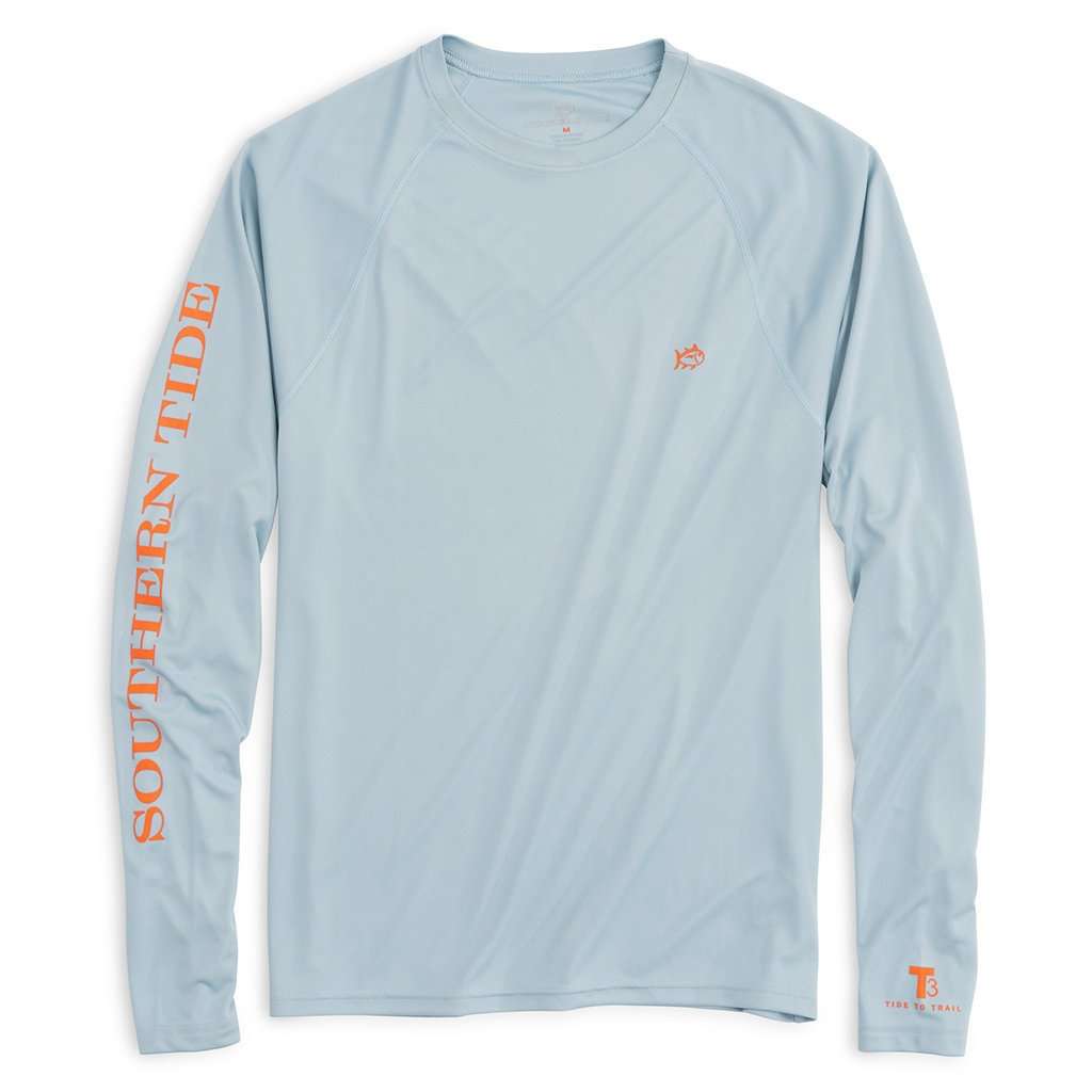 Tide to Trail Long Sleeve Performance T-Shirt in Tsunami Grey by Southern Tide - Country Club Prep