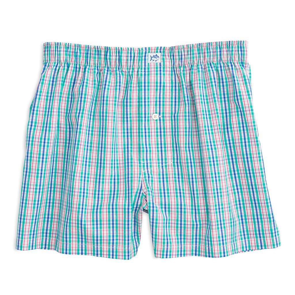 Tropical Palm Green Plaid Boxer by Southern Tide - Country Club Prep