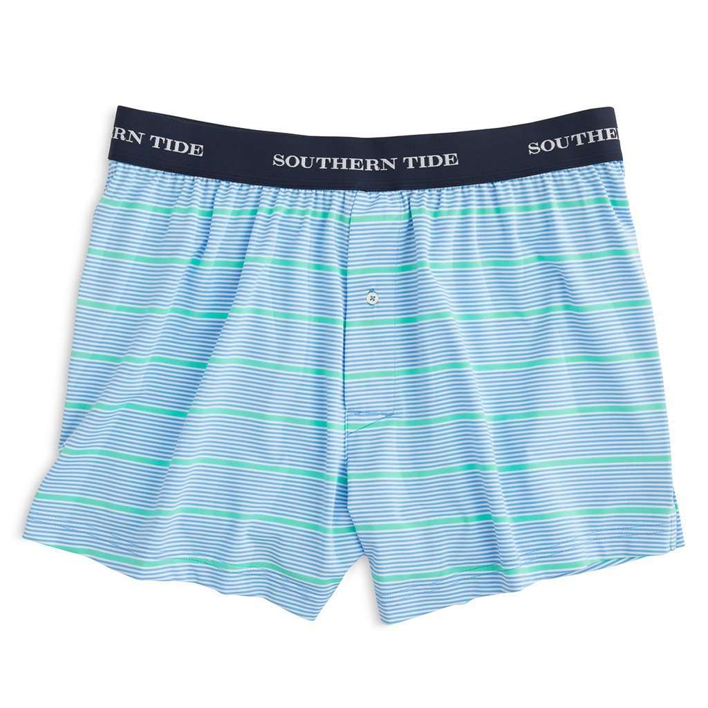 Turn Stripe Performance Boxer in Ocean Channel by Southern Tide - Country Club Prep
