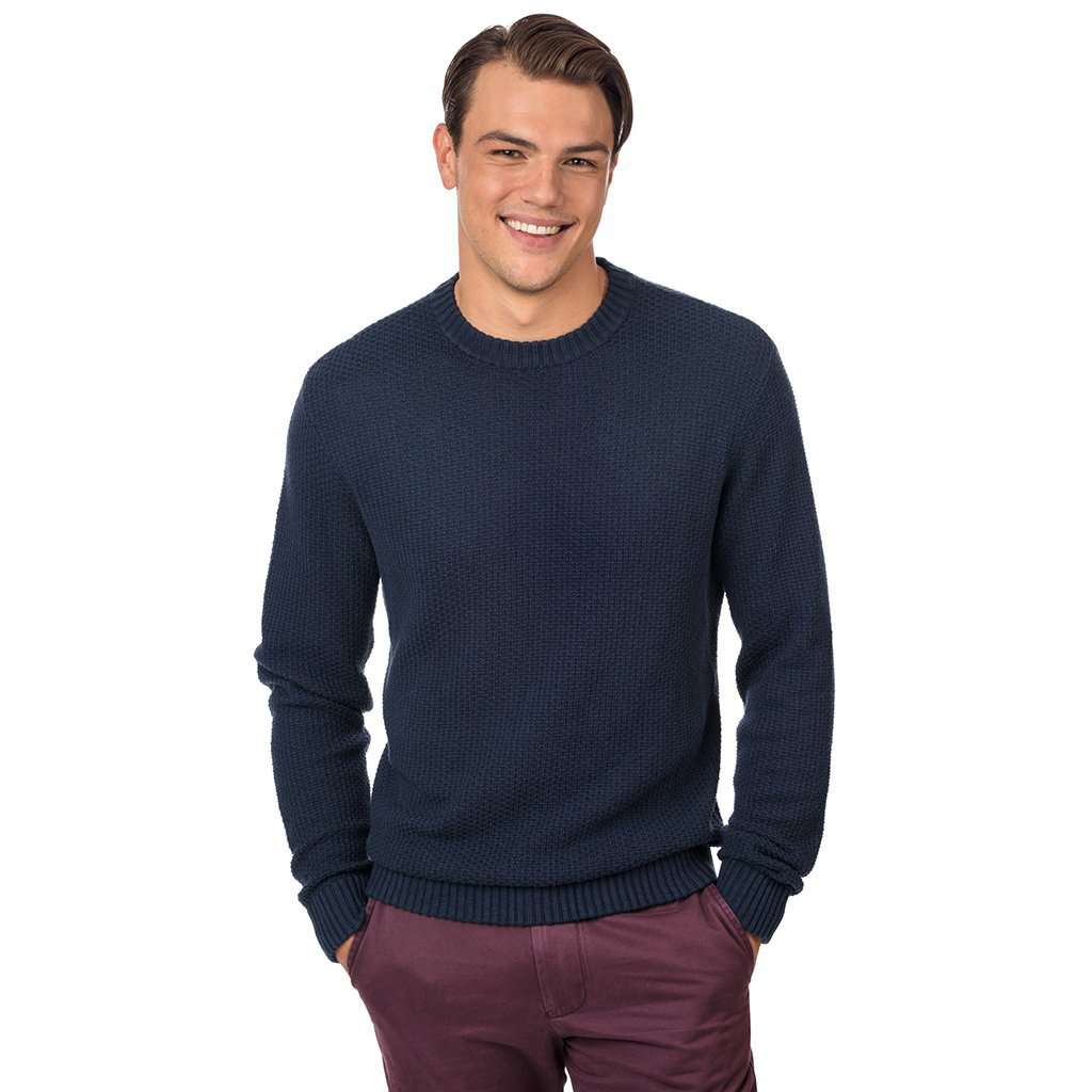 Waffle Knit Sweater in True Navy by Southern Tide - Country Club Prep