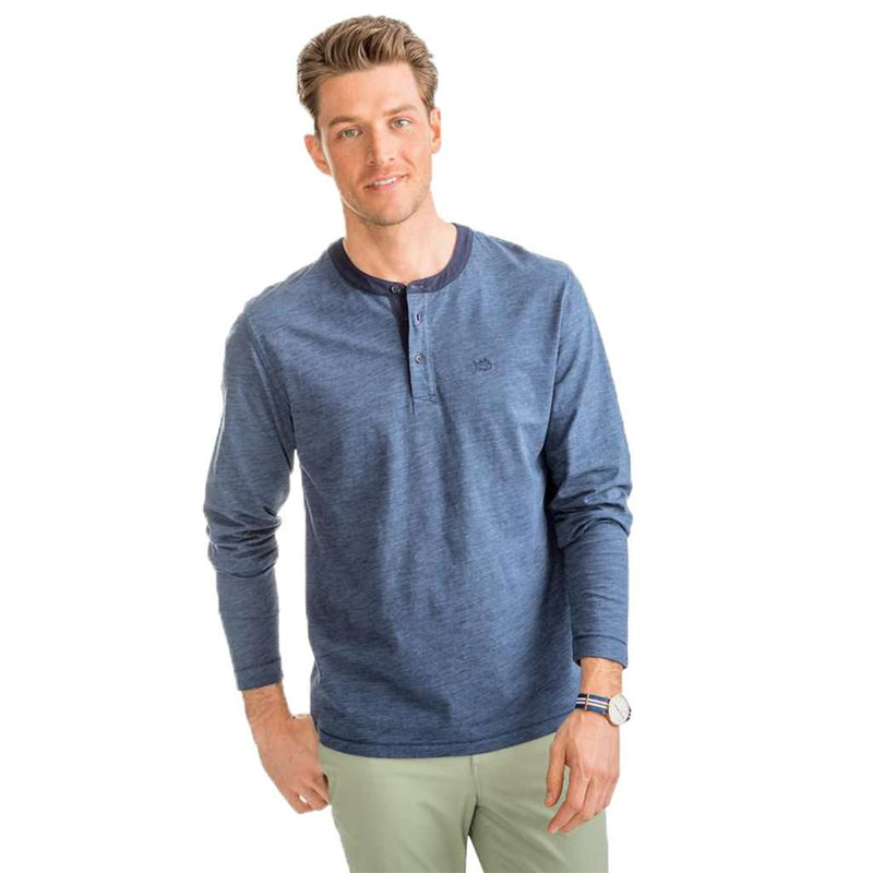 Walsh Striped Henley in True Navy by Southern Tide - Country Club Prep