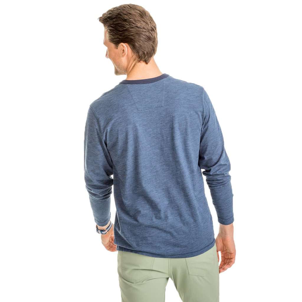 Walsh Striped Henley in True Navy by Southern Tide - Country Club Prep