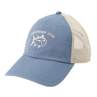 Washed Skipjack Trucker Hat in Ash Blue by Southern Tide - Country Club Prep