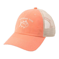 Washed Skipjack Trucker Hat in Papaya Punch by Southern Tide - Country Club Prep
