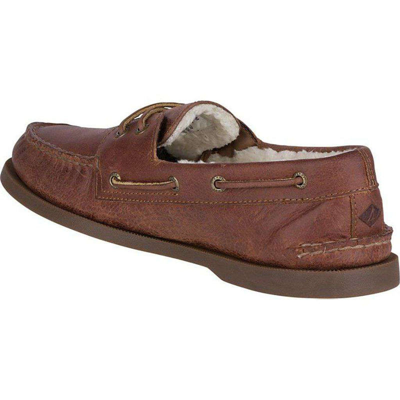 Men's Authentic Original 2-Eye Winter Boat Shoe in Brown by Sperry - Country Club Prep