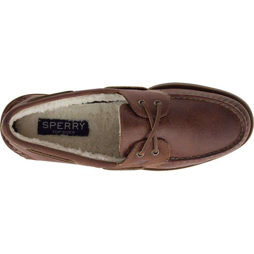Men's Authentic Original 2-Eye Winter Boat Shoe in Brown by Sperry - Country Club Prep