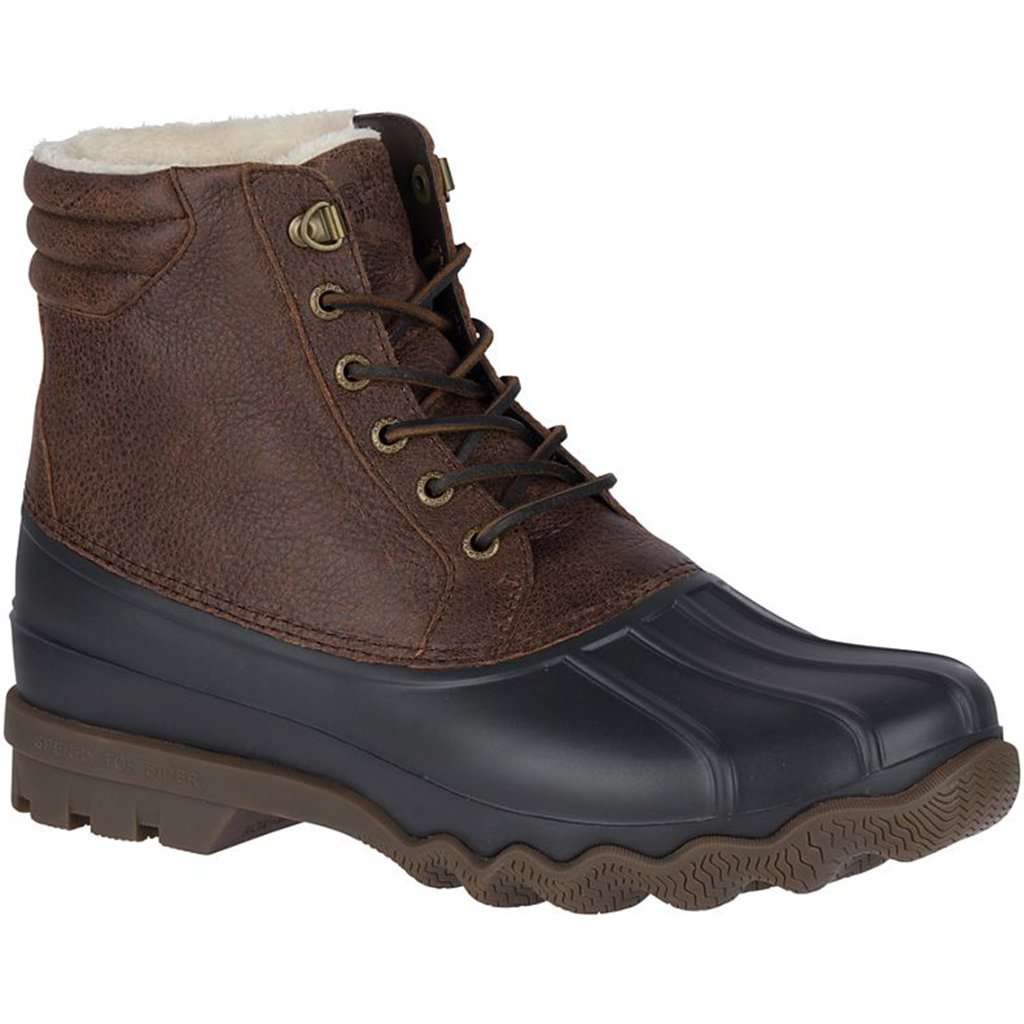 Men's Avenue Winter Duck Boot in Brown & Black by Sperry - Country Club Prep