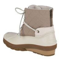 Women's Saltwater Wedge Tide Quilted Nylon Duck Boot in Oat by Sperry - Country Club Prep