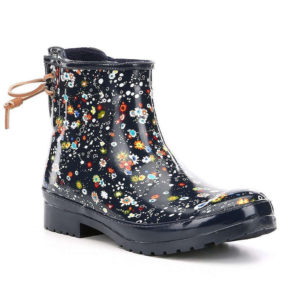 Women's Walker Turf Rain Boot in Floral Navy by Sperry - Country Club Prep