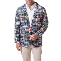 Spinnaker Blazer in Lincoln Patch Madras by Castaway Clothing - Country Club Prep